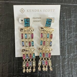 Kendra Scott Jack Statement Earrings in Gold and Multi Mix